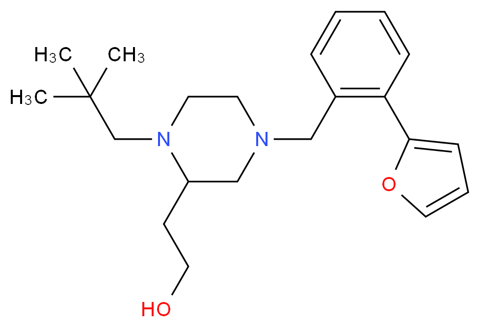 2-{1-(2,2-dimethylpropyl)-4-[2-(2-furyl)benzyl]-2-piperazinyl}ethanol_分子结构_CAS_)