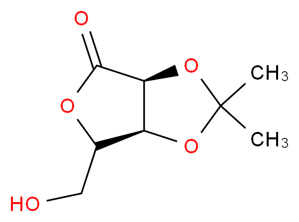 (3aS,6aS)-6-(hydroxymethyl)-2,2-dimethyl-tetrahydro-2H-furo[3,4-d][1,3]dioxol-4-one_分子结构_CAS_56543-10-3
