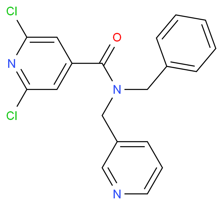 N4-benzyl-N4-(3-pyridylmethyl)-2,6-dichloroisonicotinamide_分子结构_CAS_)