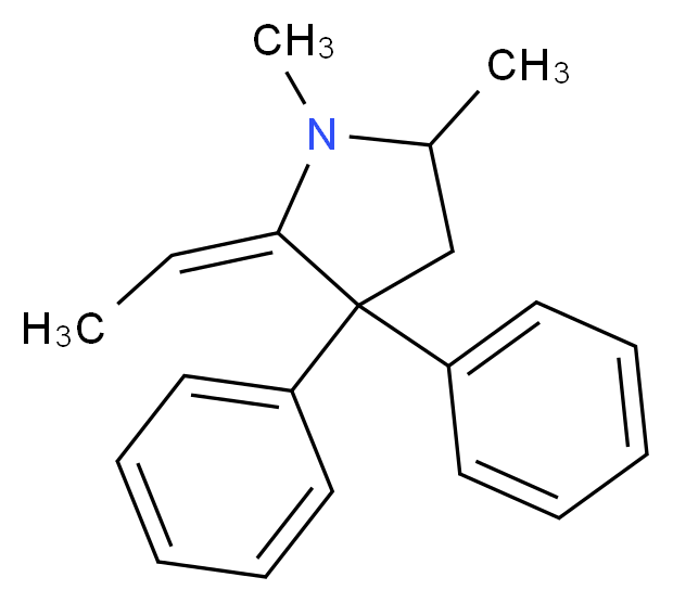 (2E)-2-ethylidene-1,5-dimethyl-3,3-diphenylpyrrolidine_分子结构_CAS_30223-73-5