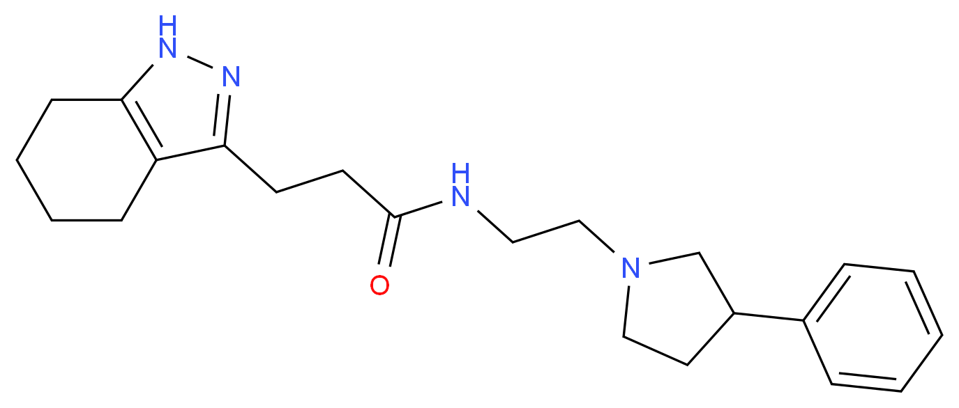 N-[2-(3-phenylpyrrolidin-1-yl)ethyl]-3-(4,5,6,7-tetrahydro-1H-indazol-3-yl)propanamide_分子结构_CAS_)