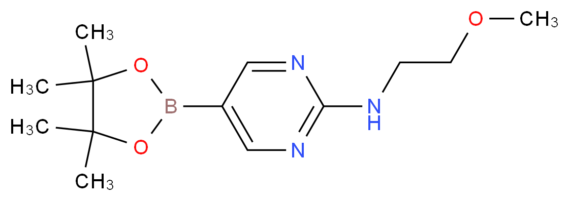 N-(2-methoxyethyl)-5-(tetramethyl-1,3,2-dioxaborolan-2-yl)pyrimidin-2-amine_分子结构_CAS_1202805-24-0