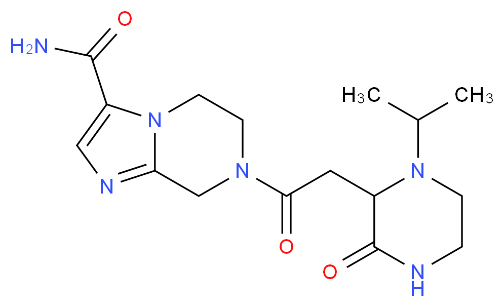 7-[(1-isopropyl-3-oxopiperazin-2-yl)acetyl]-5,6,7,8-tetrahydroimidazo[1,2-a]pyrazine-3-carboxamide_分子结构_CAS_)