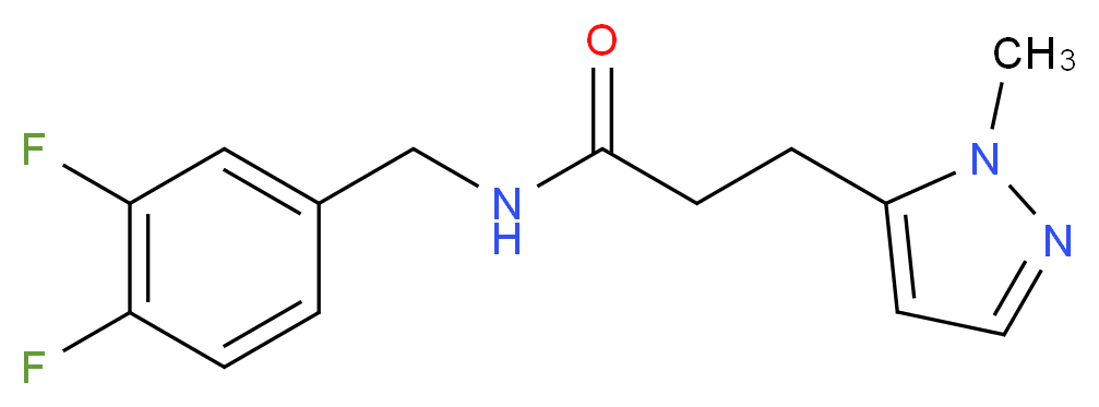 N-(3,4-difluorobenzyl)-3-(1-methyl-1H-pyrazol-5-yl)propanamide_分子结构_CAS_)