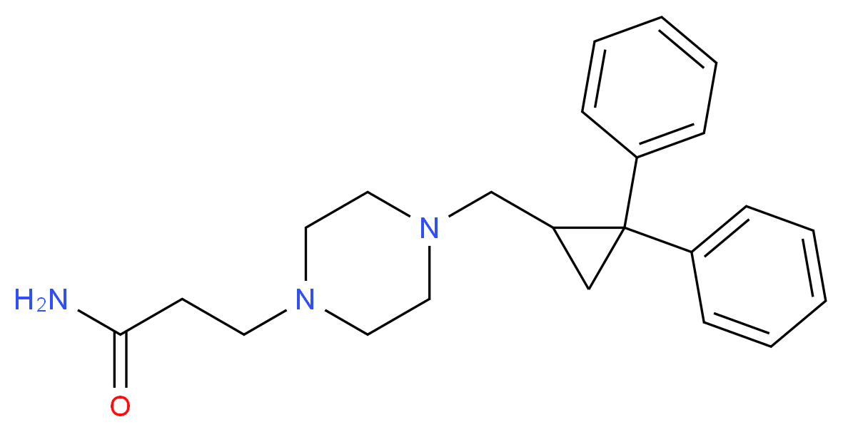 3-{4-[(2,2-diphenylcyclopropyl)methyl]piperazin-1-yl}propanamide_分子结构_CAS_)