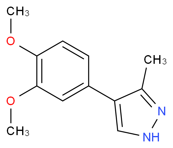 4-(3,4-Dimethoxyphenyl)-3-methyl-1H-pyrazole_分子结构_CAS_)
