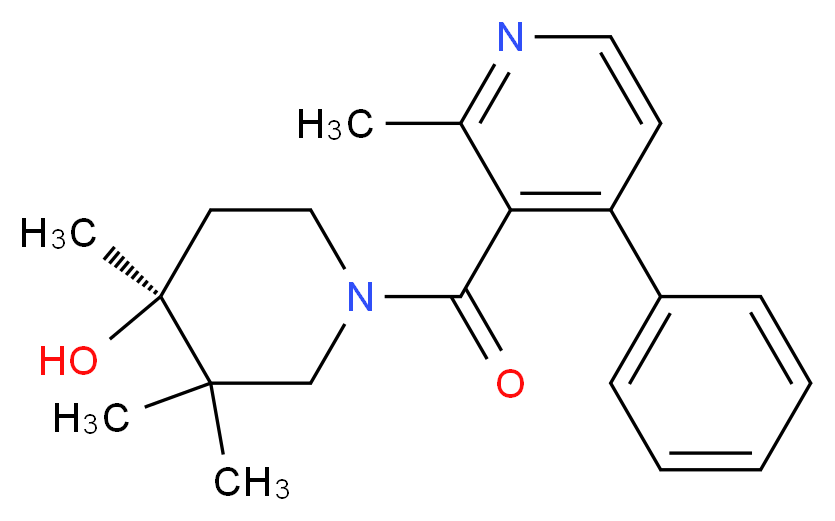 (4S*)-3,3,4-trimethyl-1-[(2-methyl-4-phenylpyridin-3-yl)carbonyl]piperidin-4-ol_分子结构_CAS_)
