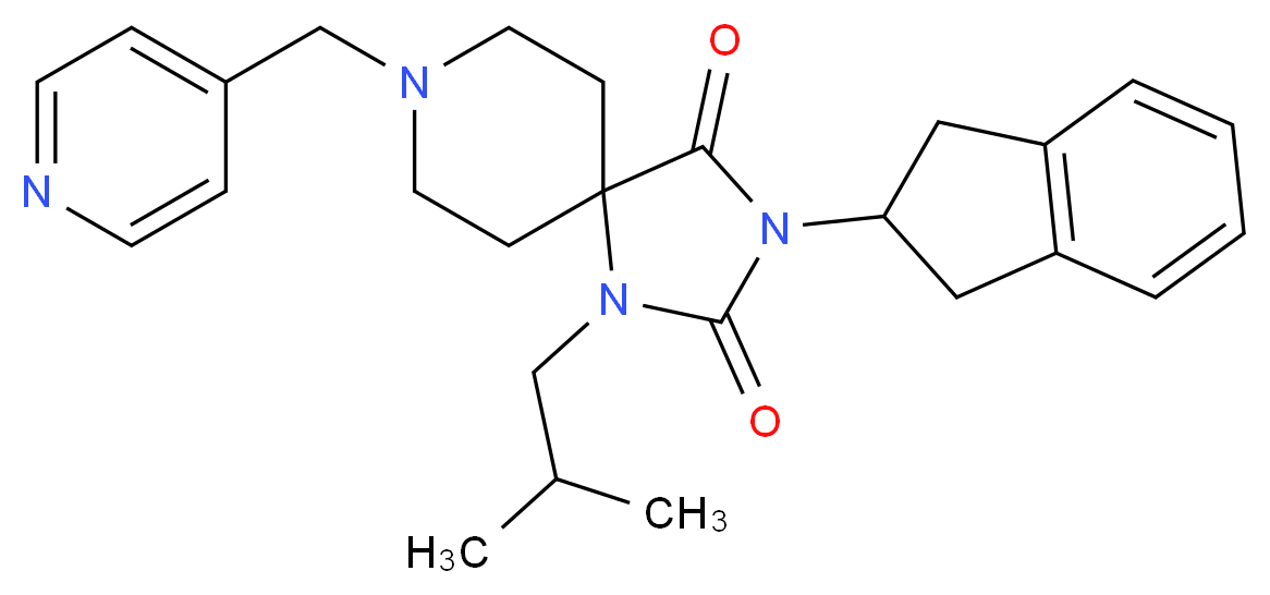 3-(2,3-dihydro-1H-inden-2-yl)-1-isobutyl-8-(4-pyridinylmethyl)-1,3,8-triazaspiro[4.5]decane-2,4-dione_分子结构_CAS_)