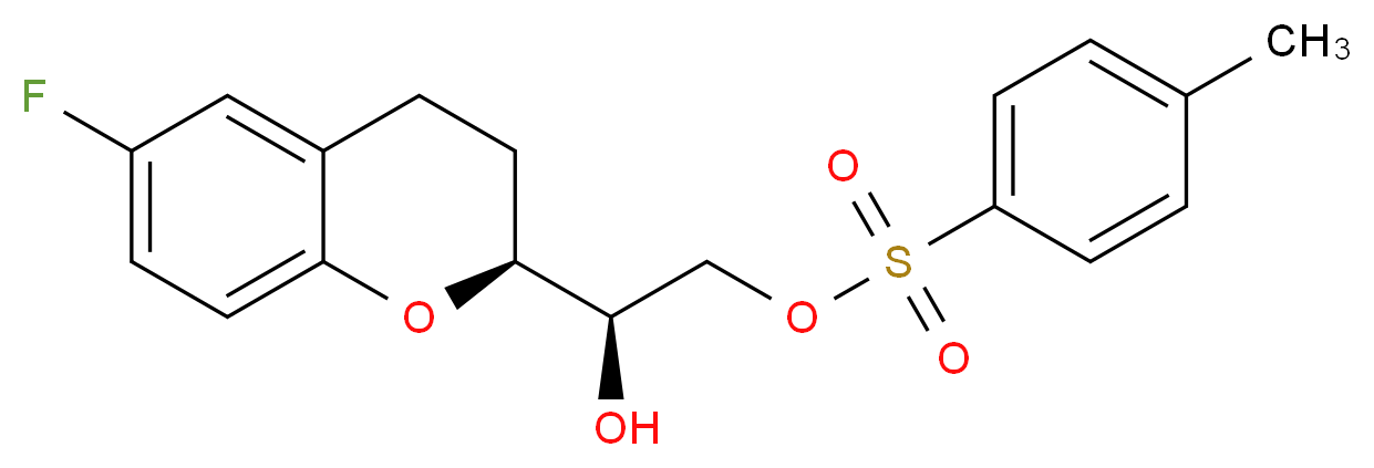 (1R)-1-[(2S)-6-fluoro-3,4-dihydro-2H-1-benzopyran-2-yl]-2-[(4-methylbenzenesulfonyl)oxy]ethan-1-ol_分子结构_CAS_303176-40-1