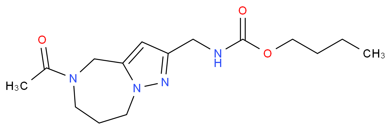 butyl [(5-acetyl-5,6,7,8-tetrahydro-4H-pyrazolo[1,5-a][1,4]diazepin-2-yl)methyl]carbamate_分子结构_CAS_)