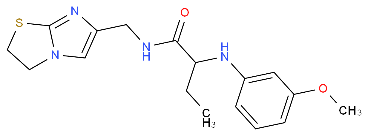 N-(2,3-dihydroimidazo[2,1-b][1,3]thiazol-6-ylmethyl)-2-[(3-methoxyphenyl)amino]butanamide_分子结构_CAS_)