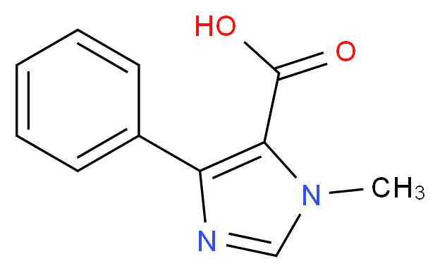 1-methyl-4-phenyl-1H-imidazole-5-carboxylic acid_分子结构_CAS_655253-58-0