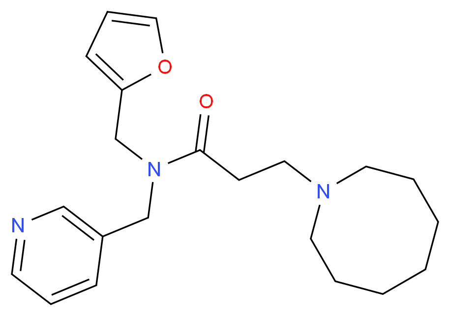 3-azocan-1-yl-N-(2-furylmethyl)-N-(pyridin-3-ylmethyl)propanamide_分子结构_CAS_)