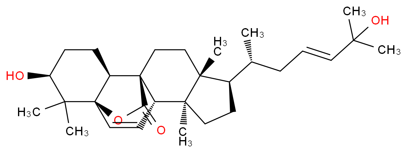 (1R,4S,5S,8R,9R,12S,13S,16S)-16-hydroxy-8-[(2R,4E)-6-hydroxy-6-methylhept-4-en-2-yl]-5,9,17,17-tetramethyl-18-oxapentacyclo[10.5.2.0<sup>1</sup>,<sup>1</sup><sup>3</sup>.0<sup>4</sup>,<sup>1</sup><sup>2</sup>.0<sup>5</sup>,<sup>9</sup>]nonadec-2-en-19-one_分子结构_CAS_934739-29-4