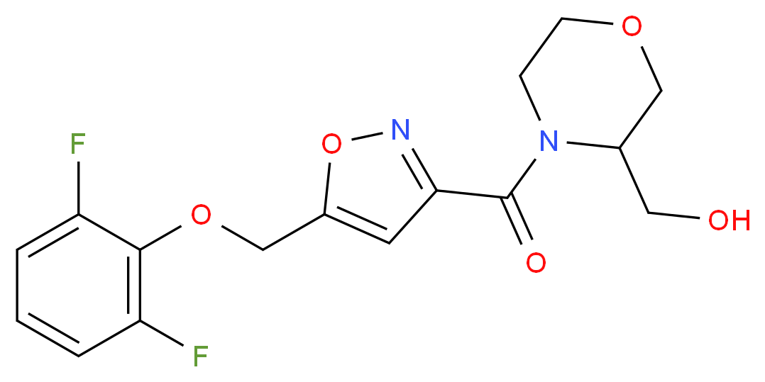 [4-({5-[(2,6-difluorophenoxy)methyl]isoxazol-3-yl}carbonyl)morpholin-3-yl]methanol_分子结构_CAS_)