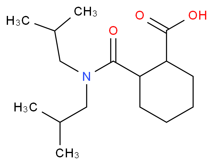 2-[bis(2-methylpropyl)carbamoyl]cyclohexane-1-carboxylic acid_分子结构_CAS_332394-38-4