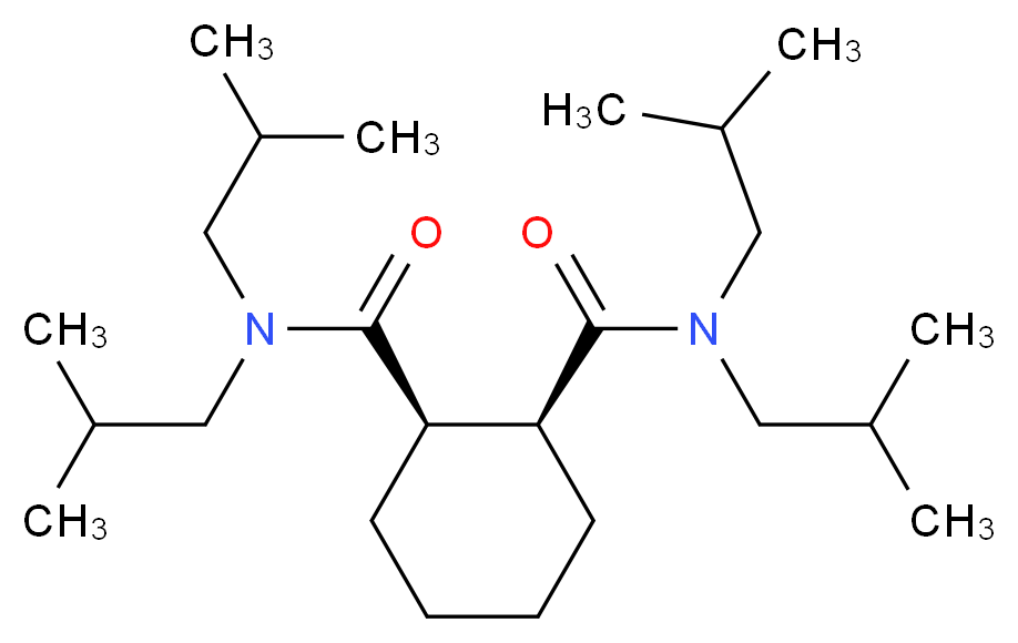 (1R,2S)-1-N,1-N,2-N,2-N-tetrakis(2-methylpropyl)cyclohexane-1,2-dicarboxamide_分子结构_CAS_80547-18-8