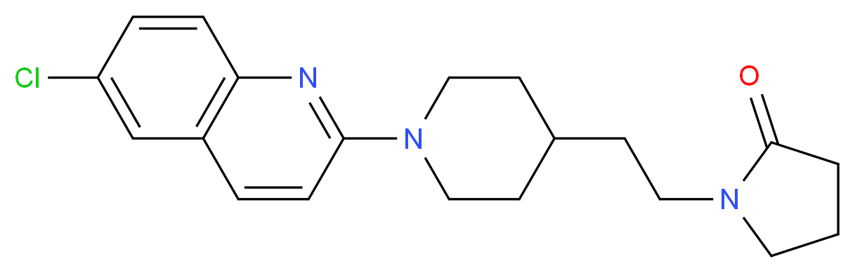 1-{2-[1-(6-chloro-2-quinolinyl)-4-piperidinyl]ethyl}-2-pyrrolidinone_分子结构_CAS_)