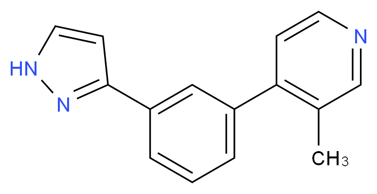 3-methyl-4-[3-(1H-pyrazol-3-yl)phenyl]pyridine_分子结构_CAS_)