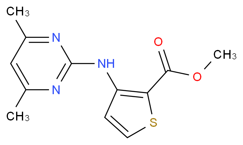 Methyl 3-[(4,6-dimethylpyrimidin-2-yl)amino]thiophene-2-carboxylate_分子结构_CAS_)