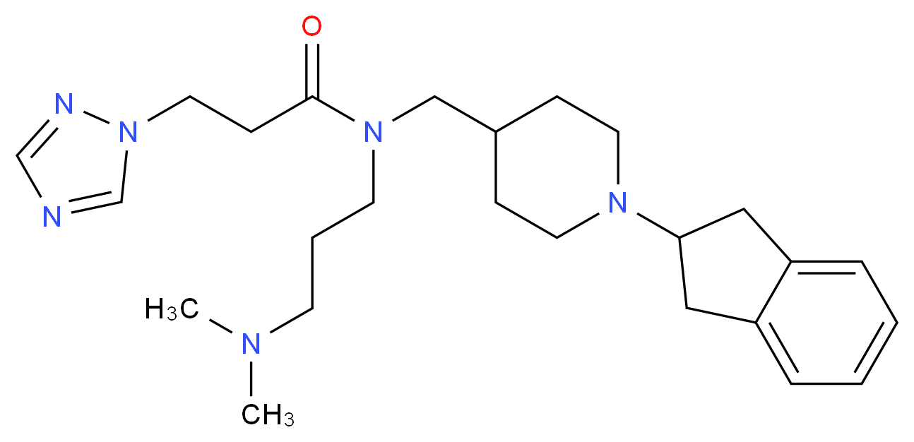 N-{[1-(2,3-dihydro-1H-inden-2-yl)-4-piperidinyl]methyl}-N-[3-(dimethylamino)propyl]-3-(1H-1,2,4-triazol-1-yl)propanamide_分子结构_CAS_)