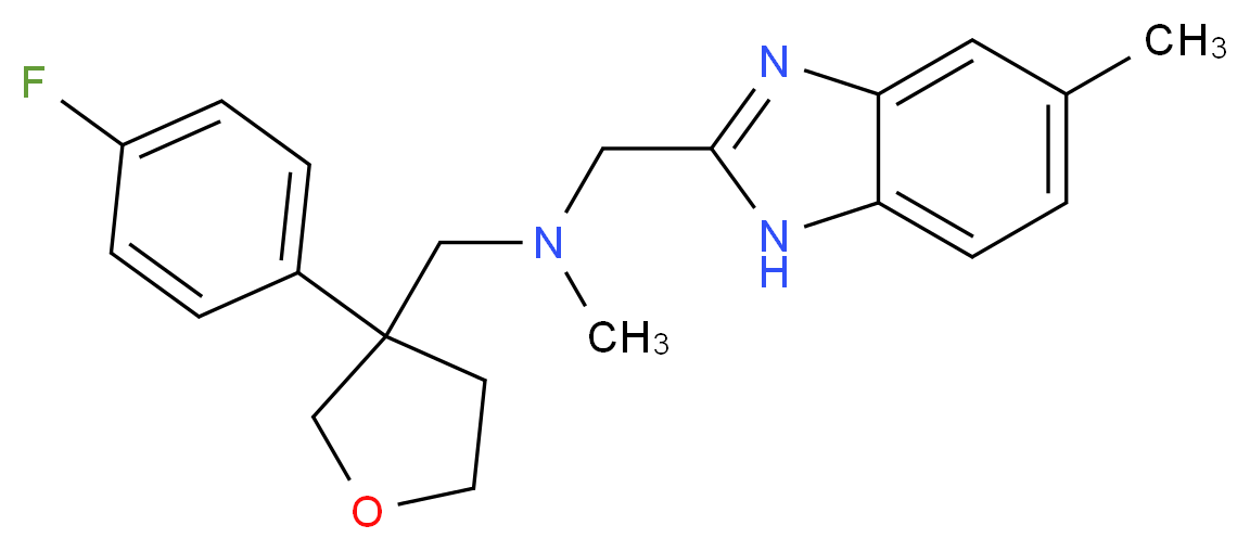 1-[3-(4-fluorophenyl)tetrahydro-3-furanyl]-N-methyl-N-[(5-methyl-1H-benzimidazol-2-yl)methyl]methanamine_分子结构_CAS_)