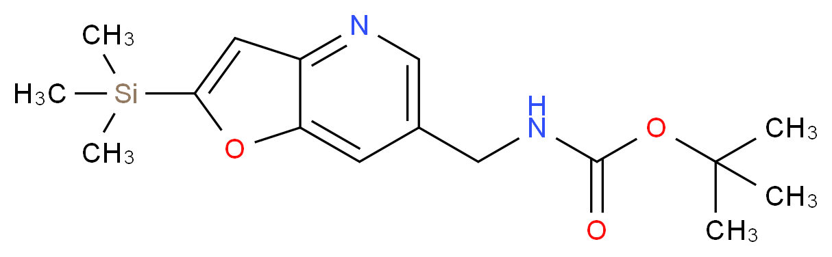 tert-butyl N-{[2-(trimethylsilyl)furo[3,2-b]pyridin-6-yl]methyl}carbamate_分子结构_CAS_1188996-58-8