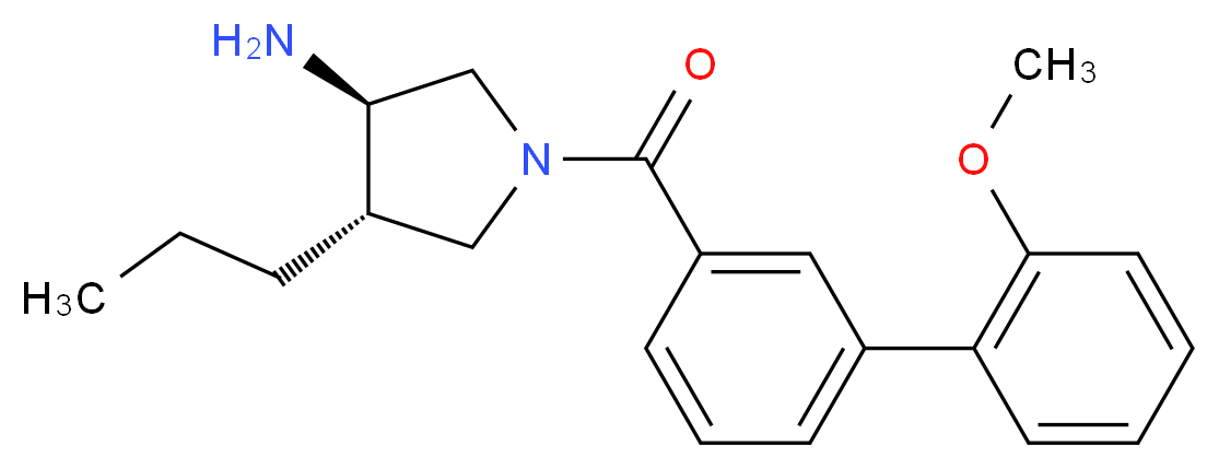 (3R*,4S*)-1-[(2'-methoxybiphenyl-3-yl)carbonyl]-4-propylpyrrolidin-3-amine_分子结构_CAS_)