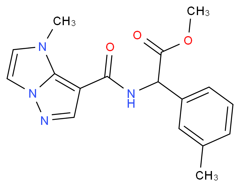 methyl {[(1-methyl-1H-imidazo[1,2-b]pyrazol-7-yl)carbonyl]amino}(3-methylphenyl)acetate_分子结构_CAS_)