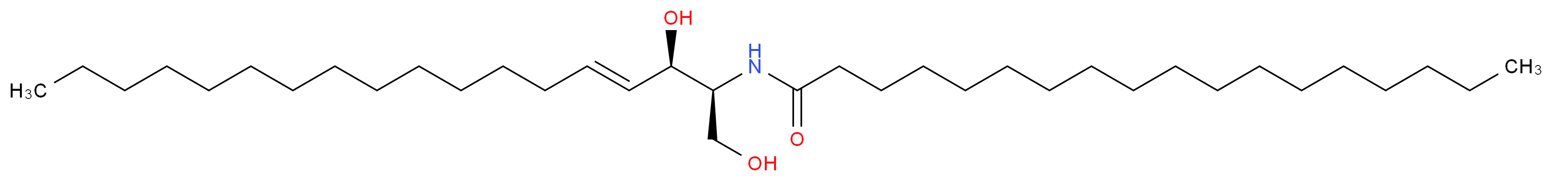 N-[(2S,3R,4E)-1,3-dihydroxyoctadec-4-en-2-yl]octadecanamide_分子结构_CAS_2304-81-6