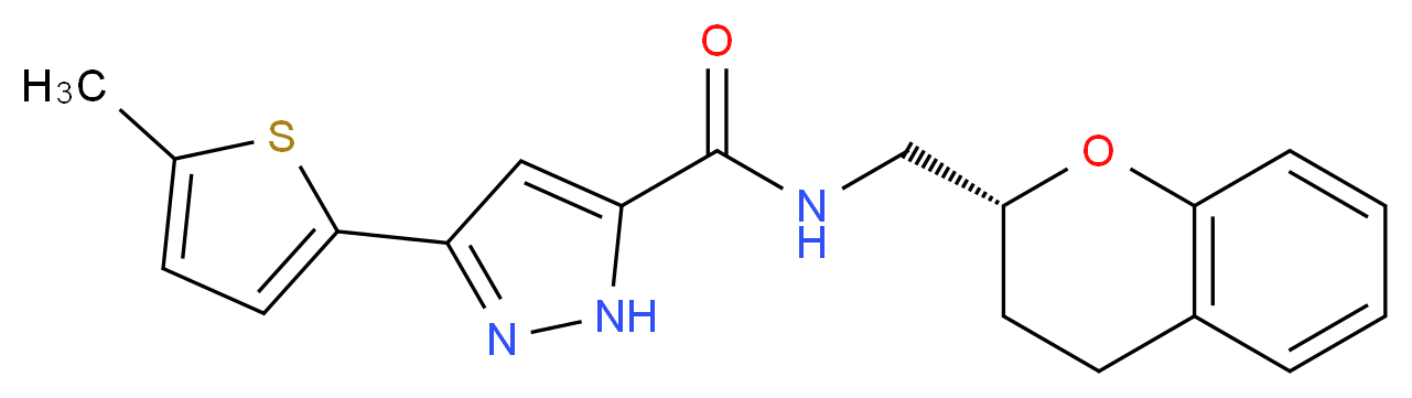 N-[(2R)-3,4-dihydro-2H-chromen-2-ylmethyl]-3-(5-methyl-2-thienyl)-1H-pyrazole-5-carboxamide_分子结构_CAS_)