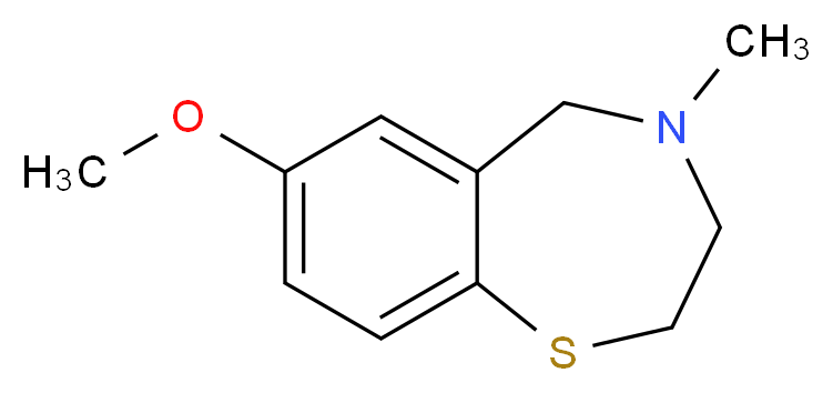 7-methoxy-4-methyl-2,3,4,5-tetrahydro-1,4-benzothiazepine_分子结构_CAS_927871-76-9