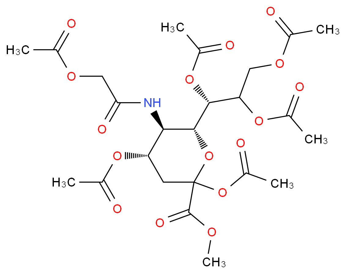 2,4,7,8,9-Pentaacetyl-D-N-acetylglycolylneuraminic Acid Methyl Ester_分子结构_CAS_118865-38-6)