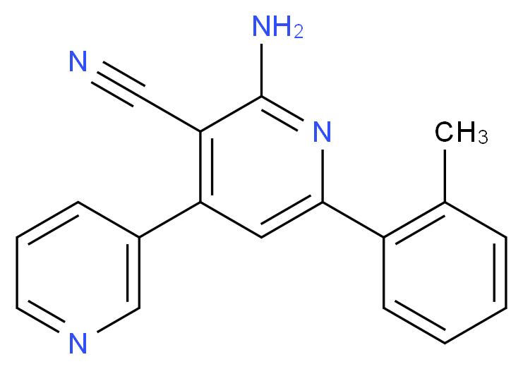 2'-amino-6'-(2-methylphenyl)-3,4'-bipyridine-3'-carbonitrile_分子结构_CAS_)