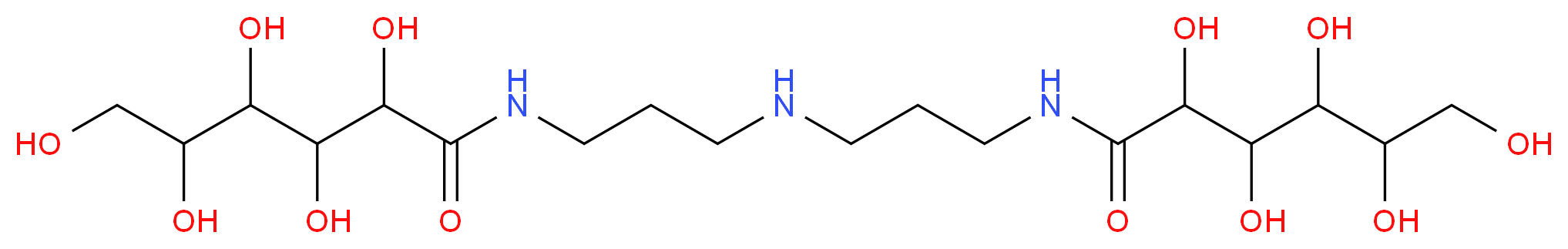 2,3,4,5,6-pentahydroxy-N-(3-{[3-(2,3,4,5,6-pentahydroxyhexanamido)propyl]amino}propyl)hexanamide_分子结构_CAS_86303-20-0