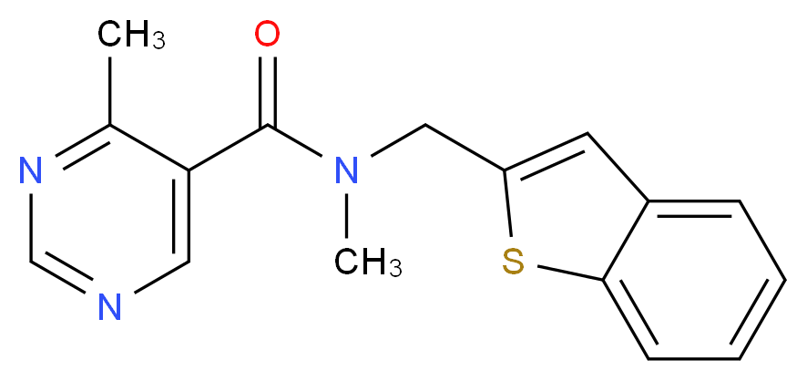 N-(1-benzothien-2-ylmethyl)-N,4-dimethylpyrimidine-5-carboxamide_分子结构_CAS_)