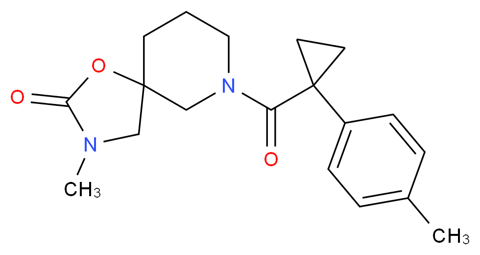 3-methyl-7-{[1-(4-methylphenyl)cyclopropyl]carbonyl}-1-oxa-3,7-diazaspiro[4.5]decan-2-one_分子结构_CAS_)