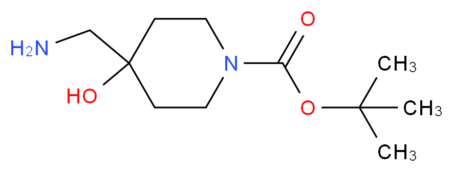 tert-butyl 4-(aminomethyl)-4-hydroxypiperidine-1-carboxylate_分子结构_CAS_392331-66-7)