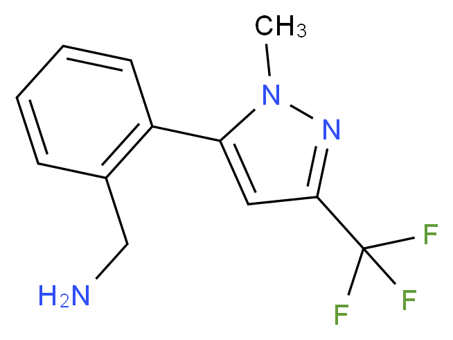 {2-[1-methyl-3-(trifluoromethyl)-1H-pyrazol-5-yl]phenyl}methanamine_分子结构_CAS_910095-35-1