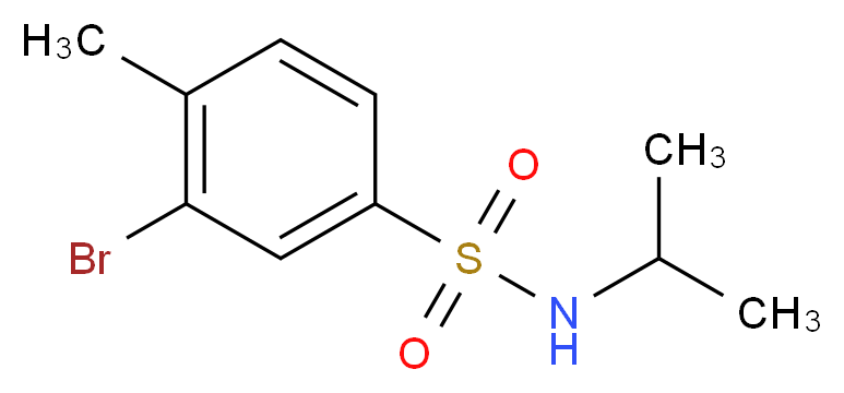 3-bromo-4-methyl-N-(propan-2-yl)benzene-1-sulfonamide_分子结构_CAS_850429-66-2