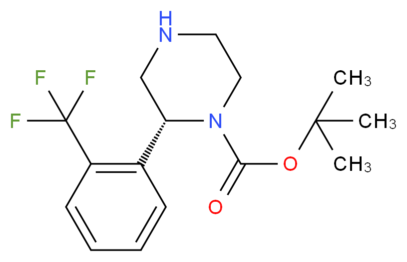 (R)-2-(2-TRIFLUOROMETHYL-PHENYL)-PIPERAZINE-1-CARBOXYLIC ACID TERT-BUTYL ESTER_分子结构_CAS_)