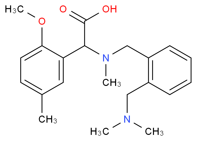 [{2-[(dimethylamino)methyl]benzyl}(methyl)amino](2-methoxy-5-methylphenyl)acetic acid_分子结构_CAS_)