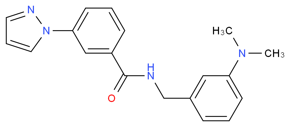 N-[3-(dimethylamino)benzyl]-3-(1H-pyrazol-1-yl)benzamide_分子结构_CAS_)