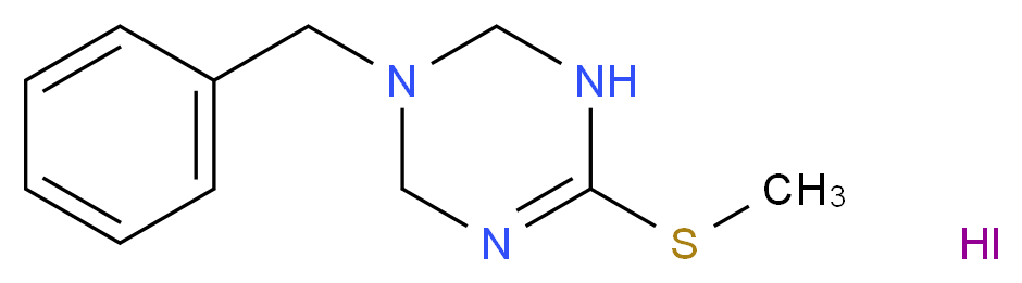 1,2,3,6-Tetrahydro-4-(methylthio)-1-(phenylmethyl)-1,3,5-triazine Hydroiodide_分子结构_CAS_1174907-03-9)