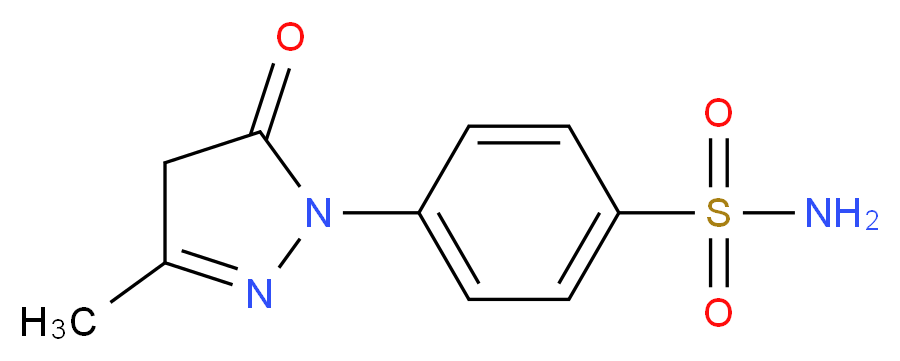 4-(3-methyl-5-oxo-4,5-dihydro-1H-pyrazol-1-yl)benzene-1-sulfonamide_分子结构_CAS_13269-73-3