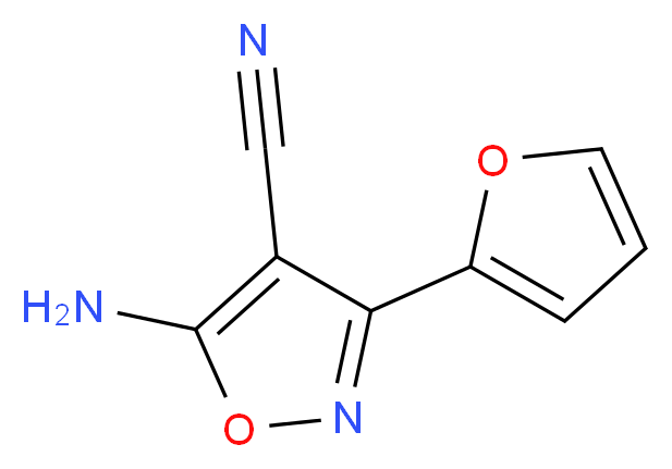 5-Amino-3-(2-furyl)isoxazole-4-carbonitrile_分子结构_CAS_933219-27-3)