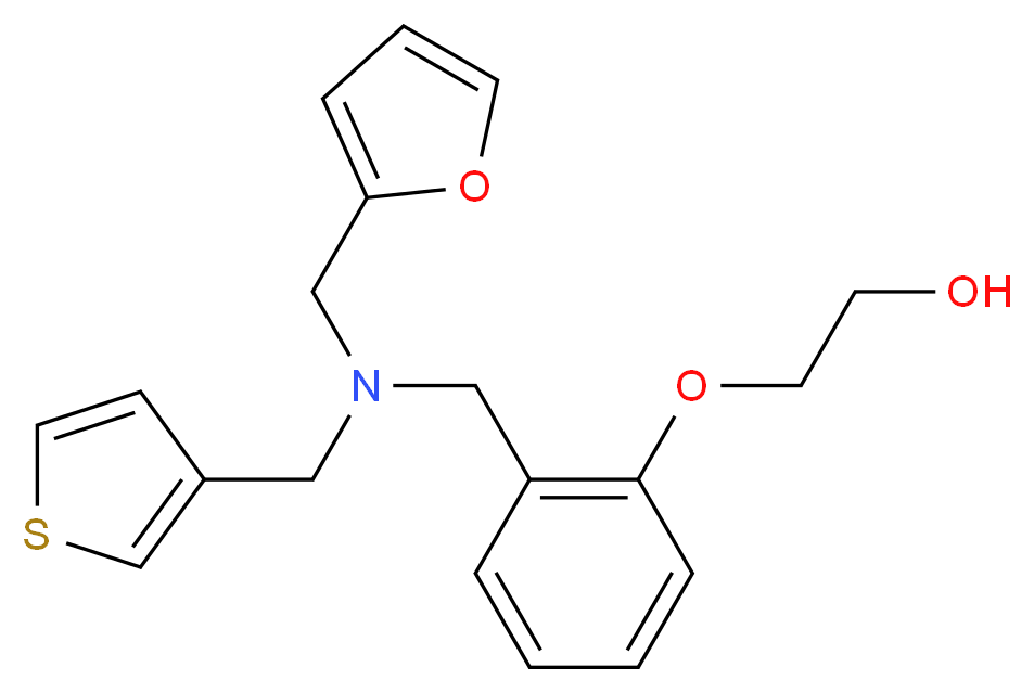 2-(2-{[(2-furylmethyl)(3-thienylmethyl)amino]methyl}phenoxy)ethanol_分子结构_CAS_)