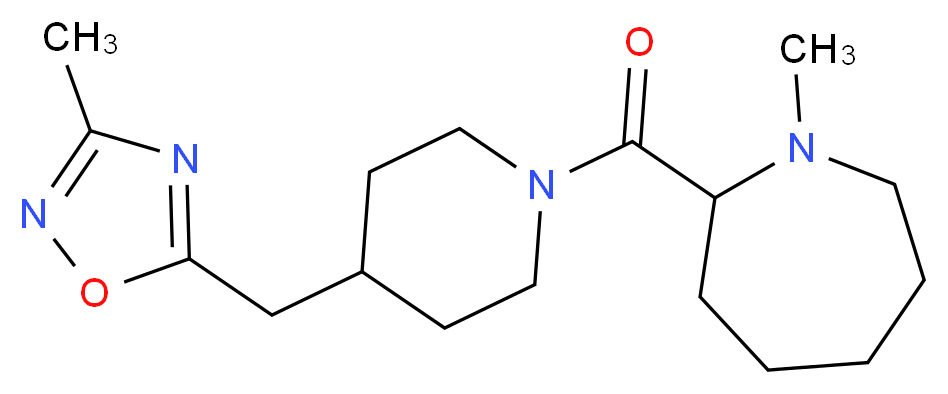 1-methyl-2-({4-[(3-methyl-1,2,4-oxadiazol-5-yl)methyl]-1-piperidinyl}carbonyl)azepane_分子结构_CAS_)