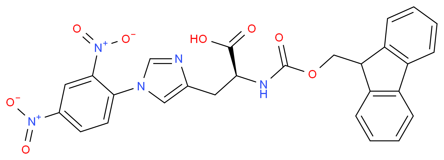 (2S)-3-[1-(2,4-dinitrophenyl)-1H-imidazol-4-yl]-2-{[(9H-fluoren-9-ylmethoxy)carbonyl]amino}propanoic acid_分子结构_CAS_83999-94-4