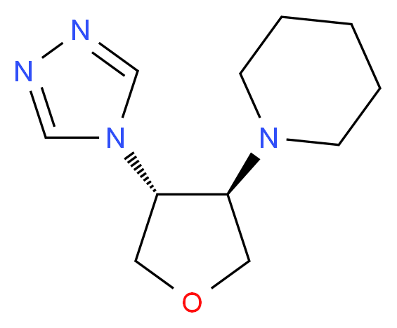 1-[(3R*,4R*)-4-(4H-1,2,4-triazol-4-yl)tetrahydrofuran-3-yl]piperidine_分子结构_CAS_)